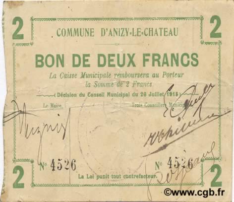 2 Francs FRANCE regionalismo y varios  1915 JP.02-0043 MBC