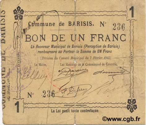 1 Franc FRANCE regionalism and miscellaneous  1915 JP.02-0107 F