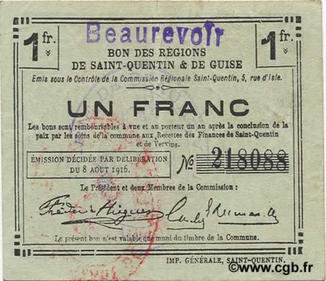 1 Franc FRANCE regionalism and various  1916 JP.02-0155.SQG XF