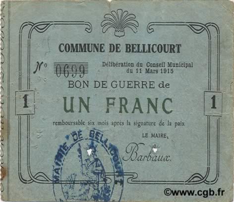 1 Franc FRANCE Regionalismus und verschiedenen  1915 JP.02-0187 fSS