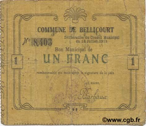 1 Franc FRANCE Regionalismus und verschiedenen  1915 JP.02-0197 S