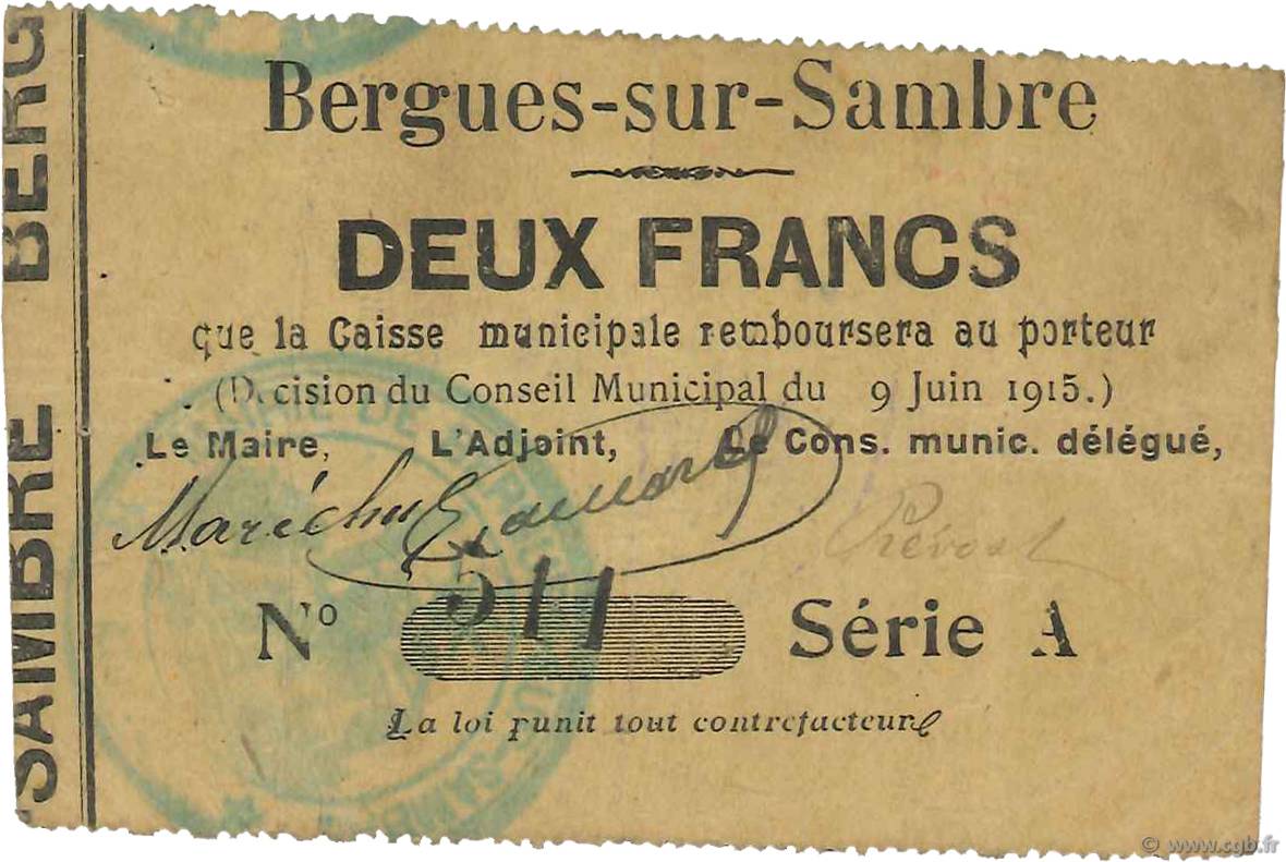 2 Francs FRANCE Regionalismus und verschiedenen  1915 JP.02-0211 SS