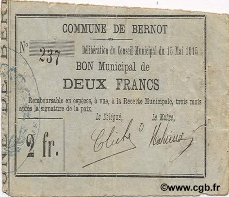 2 Francs FRANCE Regionalismus und verschiedenen  1915 JP.02-0224 SS