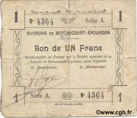 1 Franc FRANCE regionalismo e varie  1916 JP.02-0238 q.BB