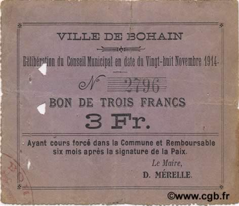 3 Francs FRANCE regionalismo e varie  1914 JP.02-0250 q.BB