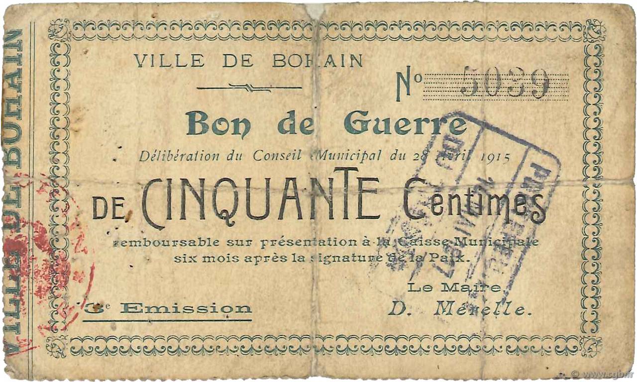 50 Centimes FRANCE regionalismo e varie  1915 JP.02-0260 MB