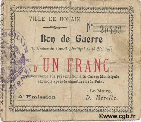 1 Franc FRANCE regionalismo e varie  1915 JP.02-0264 MB