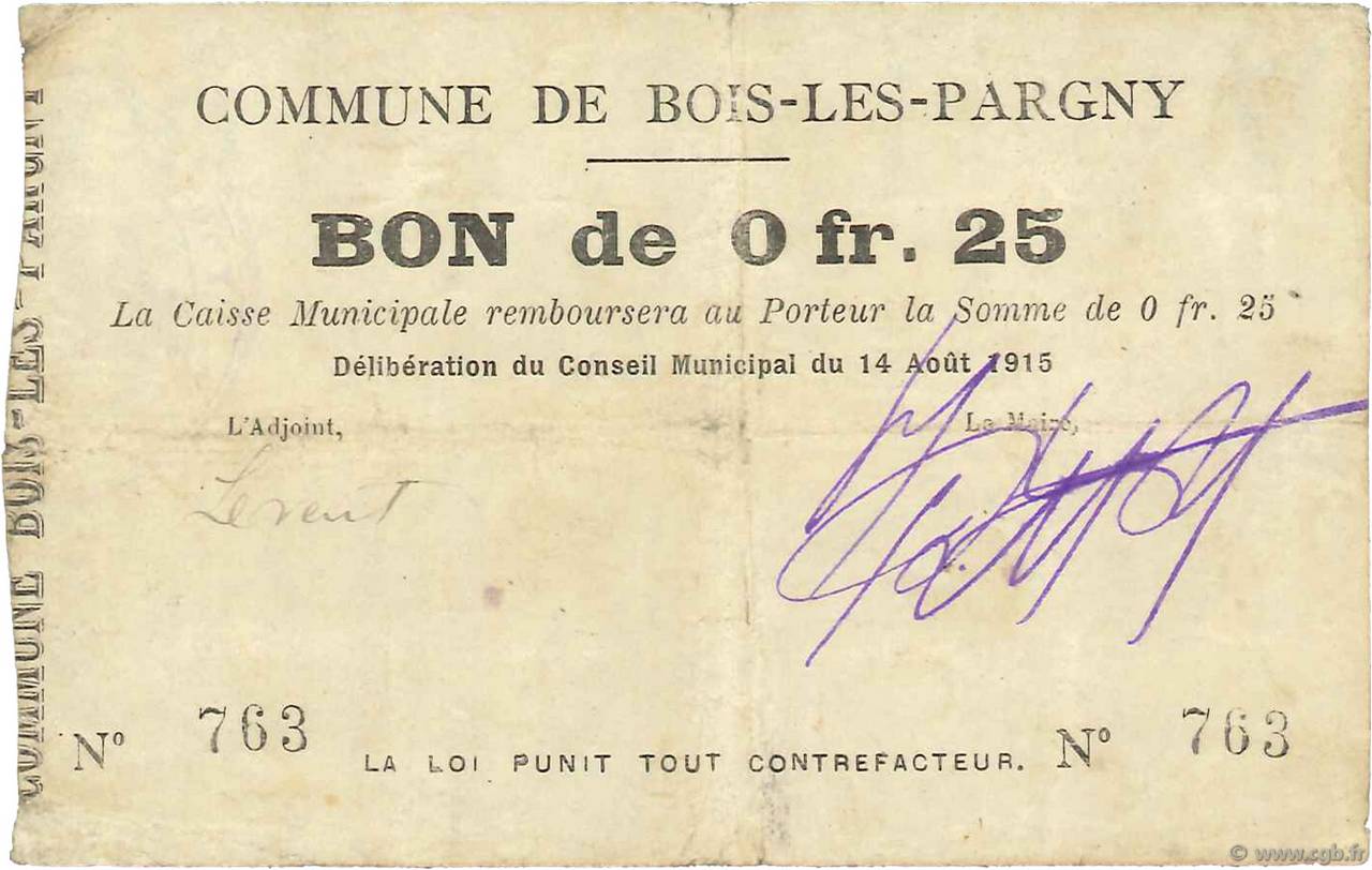 25 Centimes FRANCE régionalisme et divers  1915 JP.02-0292 TTB