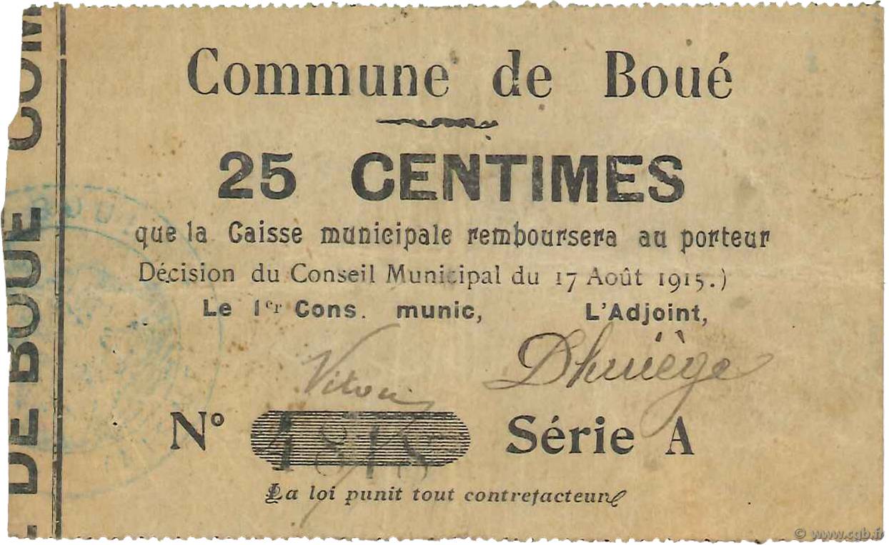 25 Centimes FRANCE régionalisme et divers  1915 JP.02-0313 pr.TTB