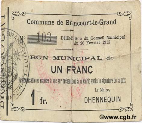 1 Franc FRANCE regionalismo y varios  1915 JP.02-0334 BC