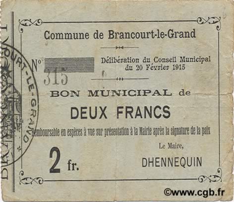 2 Francs FRANCE regionalismo e varie  1915 JP.02-0335 BB