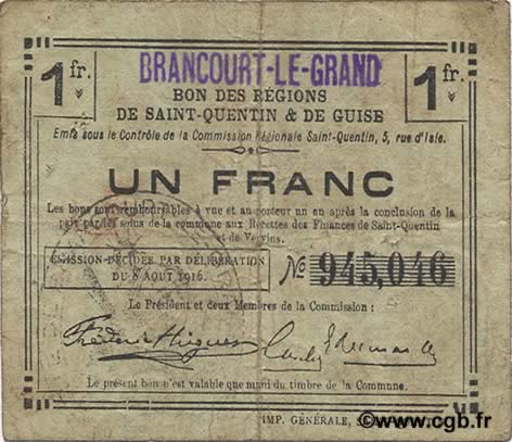 1 Franc FRANCE regionalism and various  1916 JP.02-0359.SQG F