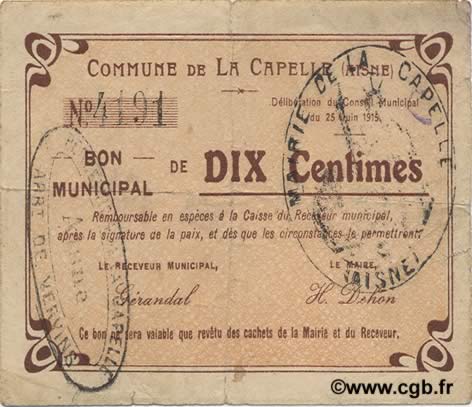10 Centimes FRANCE regionalism and miscellaneous  1915 JP.02-0394 VF