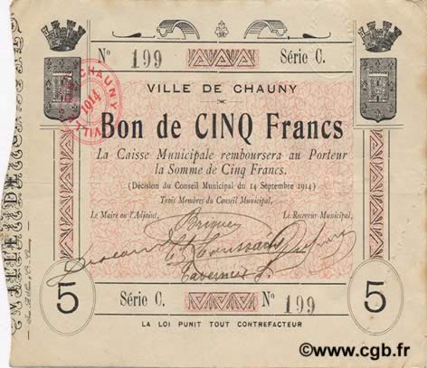 5 Francs FRANCE regionalismo y varios  1914 JP.02-0453 MBC+