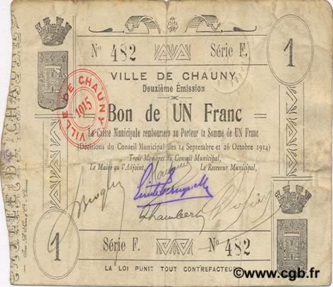 1 Franc FRANCE regionalismo e varie  1914 JP.02-0465 MB