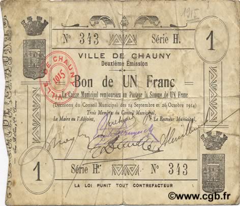 1 Franc FRANCE regionalism and various  1914 JP.02-0465 F