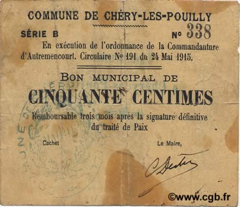 50 Centimes FRANCE regionalismo e varie  1915 JP.02-0488 BB