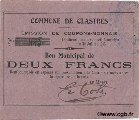 2 Francs FRANCE régionalisme et divers  1915 JP.02-0519 SUP