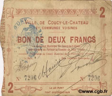 2 Francs FRANCE Regionalismus und verschiedenen  1915 JP.02-0527 fSS