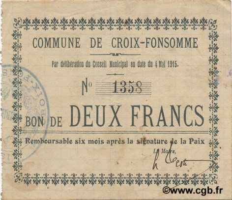 2 Francs FRANCE regionalismo y varios  1915 JP.02-0559 MBC