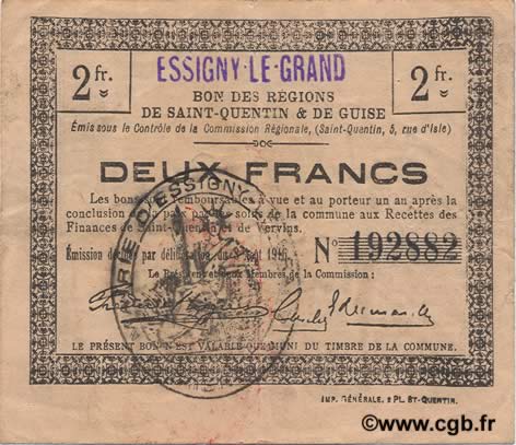 2 Francs FRANCE regionalismo e varie  1916 JP.02-0679.SQG BB