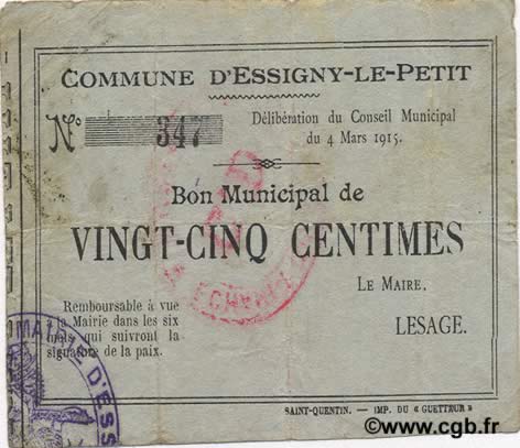 25 Centimes FRANCE regionalismo e varie  1915 JP.02-0680 q.BB