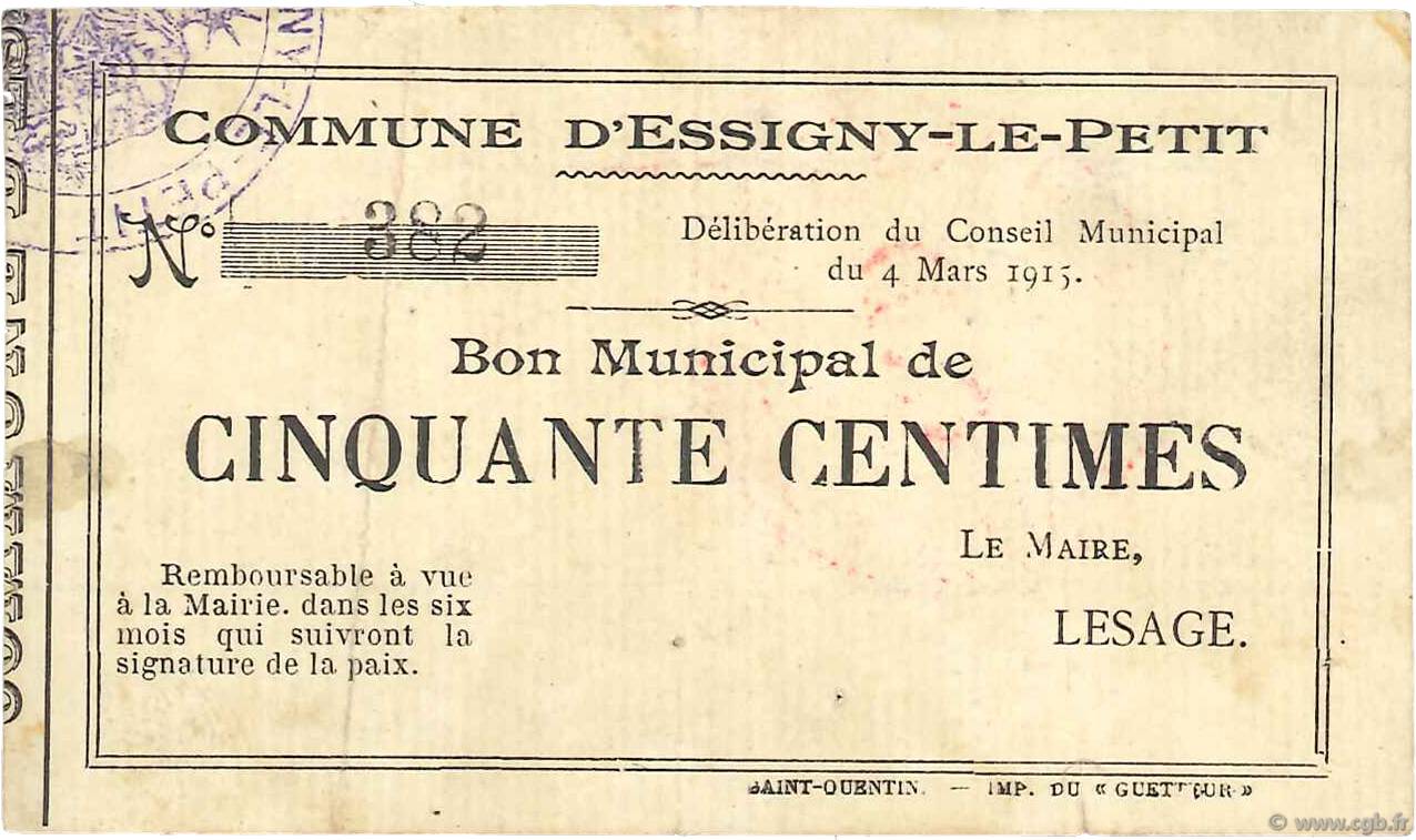 50 Centimes FRANCE regionalismo e varie  1915 JP.02-0681 BB