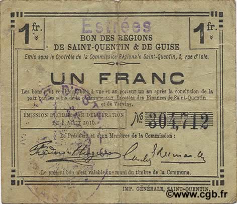 1 Franc FRANCE Regionalismus und verschiedenen  1916 JP.02-0700.SQG S