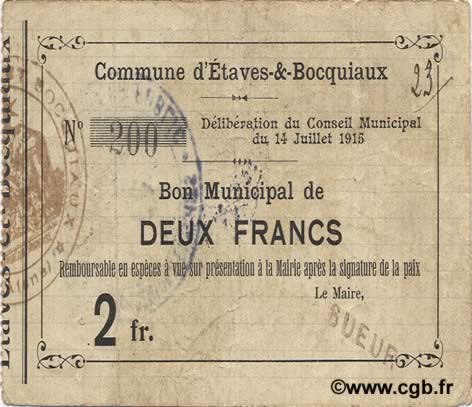 2 Francs FRANCE Regionalismus und verschiedenen  1915 JP.02-0725 SS