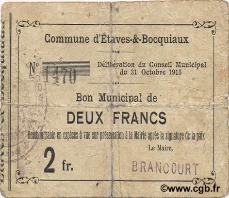 2 Francs FRANCE Regionalismus und verschiedenen  1915 JP.02-0729 S