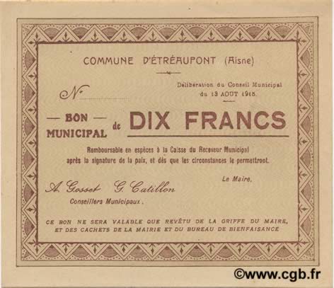 10 Francs FRANCE regionalism and miscellaneous  1915 JP.02-0751 UNC-