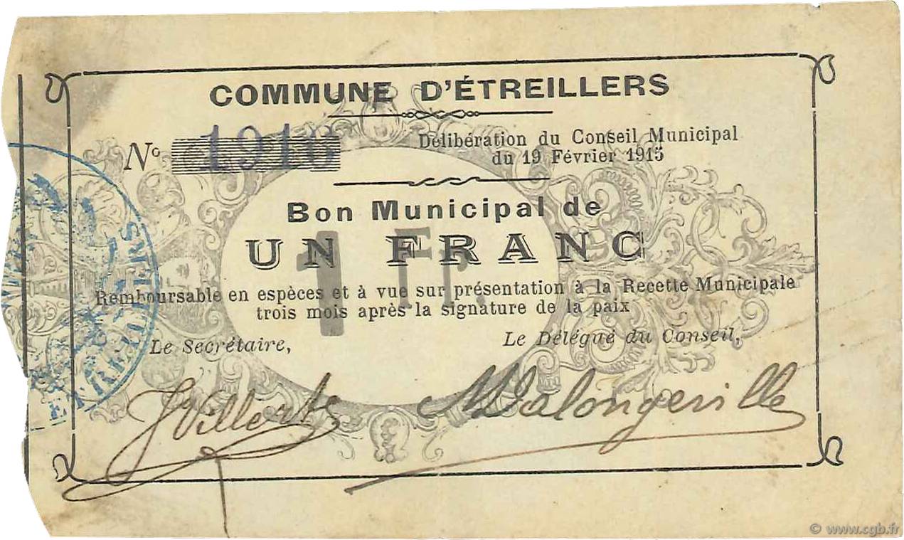 1 Franc FRANCE regionalismo y varios  1915 JP.02-0761 MBC