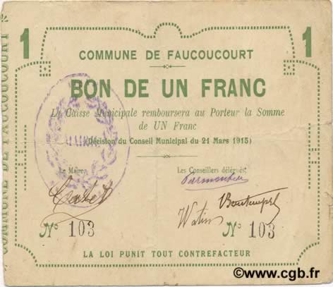 1 Franc FRANCE regionalismo e varie  1915 JP.02-0776 BB