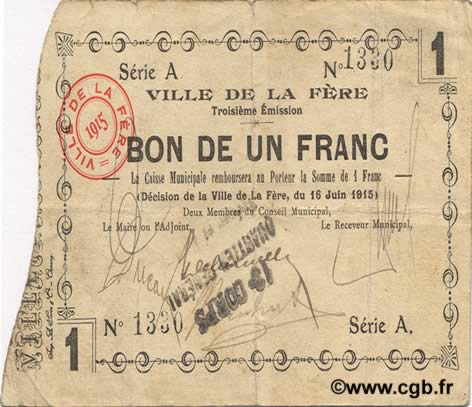 1 Franc FRANCE regionalism and various  1915 JP.02-0800 VF