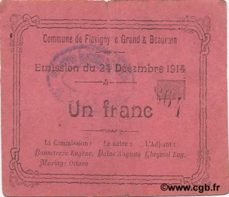 1 Franc FRANCE regionalism and various  1914 JP.02-0870 VF