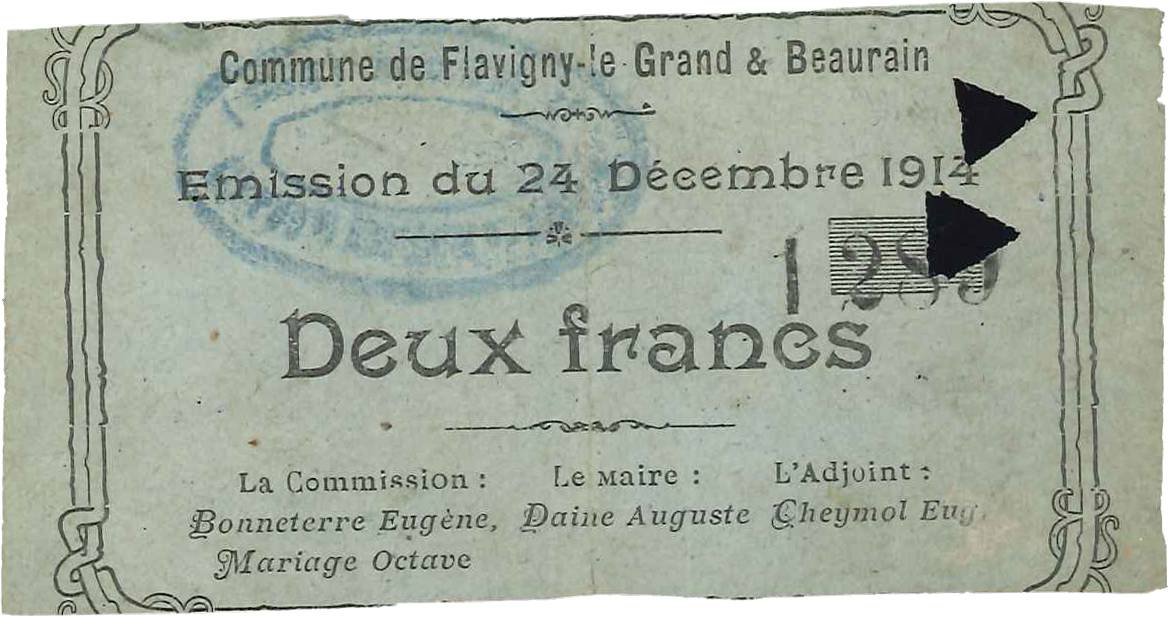 2 Francs FRANCE regionalismo y varios  1914 JP.02-0871 MBC