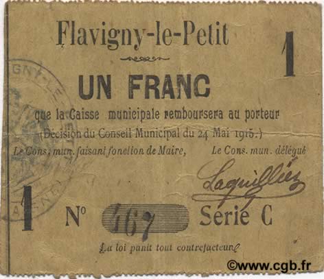 1 Franc FRANCE regionalism and various  1915 JP.02-0882 VF