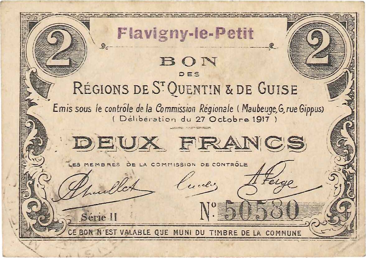 2 Francs FRANCE Regionalismus und verschiedenen  1917 JP.02-0894.SQG SS