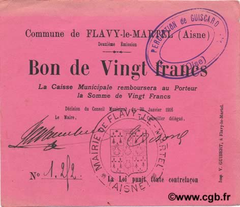 20 francs FRANCE Regionalismus und verschiedenen  1915 JP.02-0901 fST