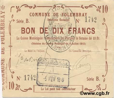 10 Francs FRANCE regionalismo e varie  1915 JP.02-0926 BB