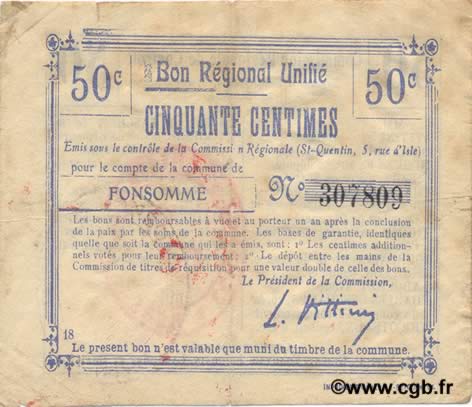 50 Centimes FRANCE regionalism and miscellaneous  1916 JP.02-0937.BRU VF