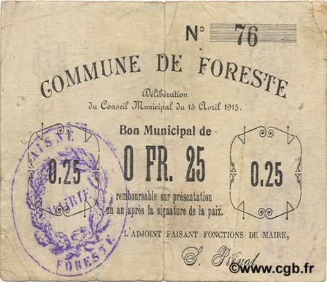 25 Centimes FRANCE regionalismo e varie  1915 JP.02-0976 BB