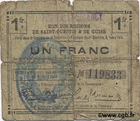 1 Franc FRANCE regionalism and miscellaneous  1916 JP.02-0991.SQG G