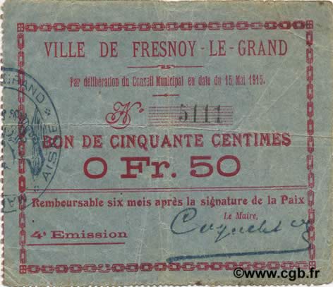 50 Centimes FRANCE Regionalismus und verschiedenen  1915 JP.02-1001 fSS