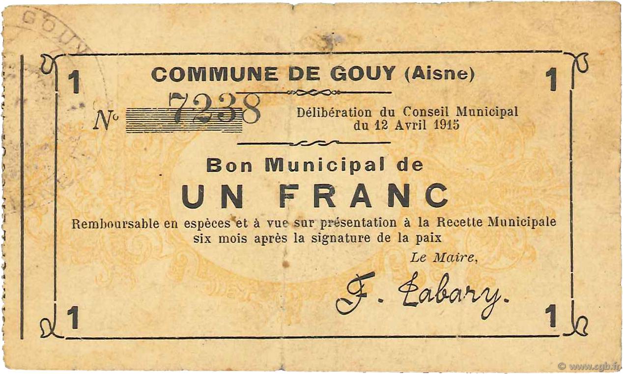 1 Franc FRANCE Regionalismus und verschiedenen  1915 JP.02-1069 SS