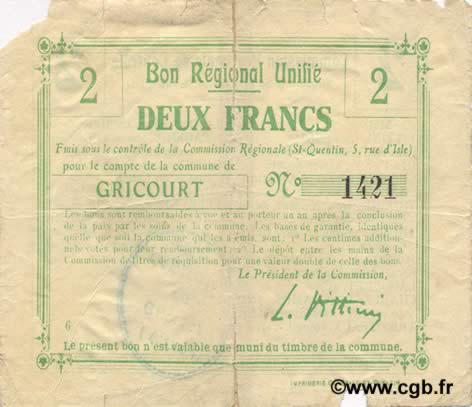 2 Francs FRANCE regionalism and miscellaneous  1916 JP.02-1085.BRU G