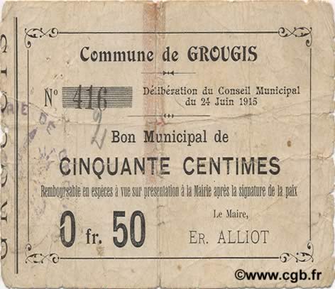 50 Centimes FRANCE Regionalismus und verschiedenen  1915 JP.02-1088 S
