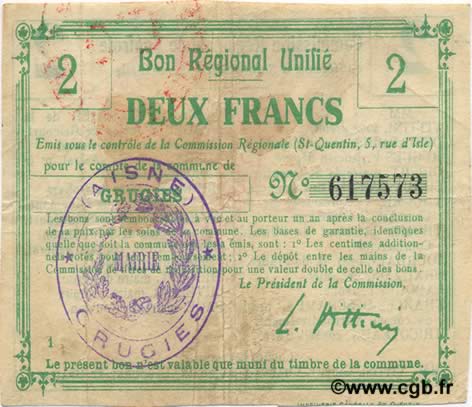 2 Francs FRANCE regionalism and various  1916 JP.02-1100.BRU VF
