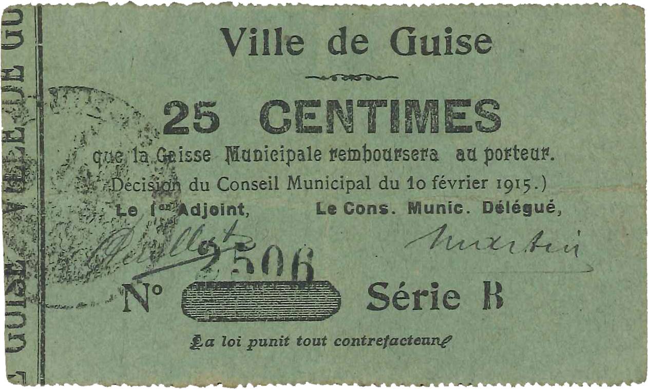 25 Centimes FRANCE regionalism and miscellaneous  1915 JP.02-1105 F
