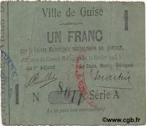 1 Franc FRANCE regionalismo e varie  1915 JP.02-1107 BB